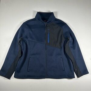 Swiss Tech Mens Softshell Jacket 2xl Blue Zipped Pockets Fleece Lining